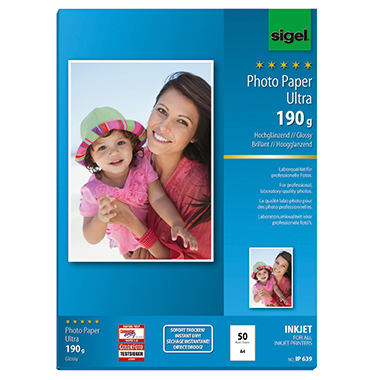 Inkjet Fotopap. Sigel IP639 A4 190g Hochglänzend