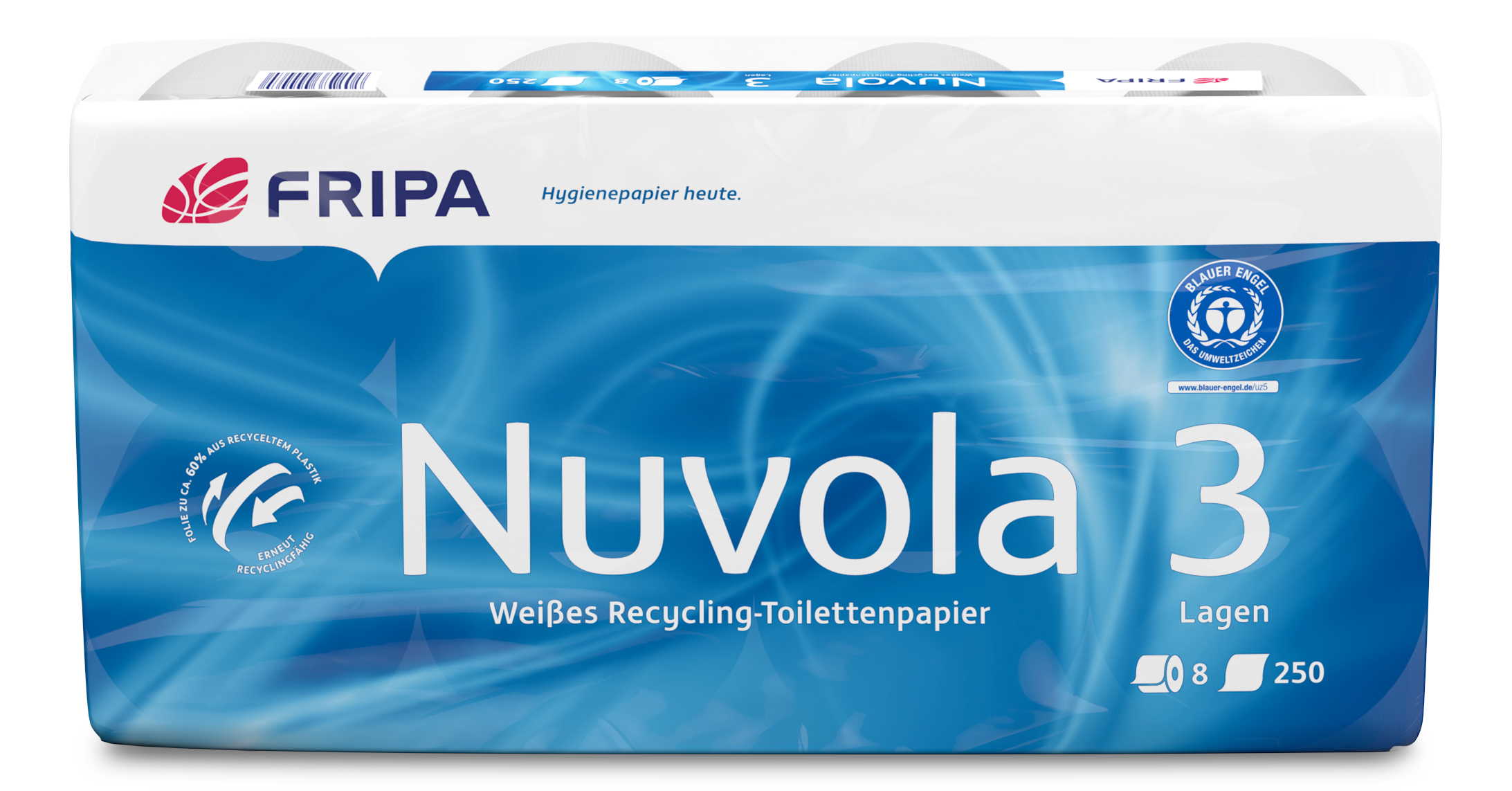 Toilettenp. Nuvola 3lag. 8 Rollen 250Bl 
