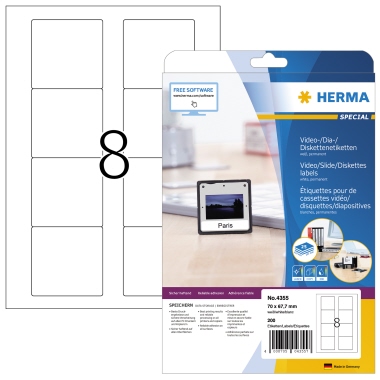 Etikett Herma 4355 70x67,7mm weiß Inkjet-, Laser- U. Kopier