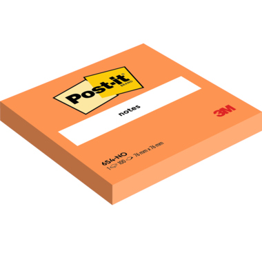 Haftnotiz Post-It 654N 76x76mm neonorang 