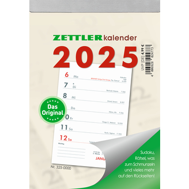 Abreisskalender Zettler 325-0000 1W/1S 10,5x15cm, Sonn-und Feiertage Hervorgeh