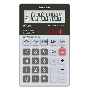 Taschenrechner SHARP ELW211GGY schwarz/weiß, 10 stellig, Solar