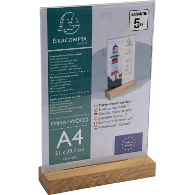 Tischaufsteller Exacompta 84258D A4 hoch Acryl/Holz