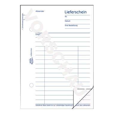 Lieferschein Zweckf. 724 A6 2x50bl.