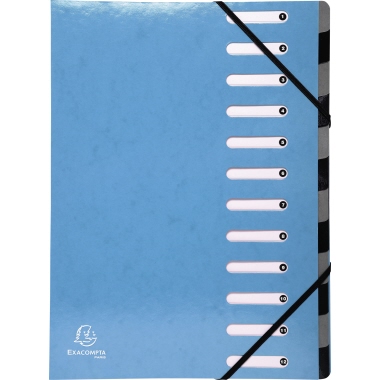 Ordnungsmappe Exacl. 53927E 12tlg hblau Harmonika