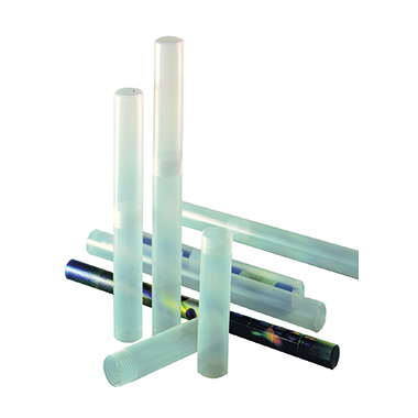 Versandhülse PP 65 mm x 620 mm Länge Transparent Mit SCHRAUBVERSCHLUß