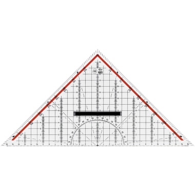 Geodreieck M+R 723320100 32 cm Acrylglas glasklar rot hinterlegt Geodreieck M+R 723320100 32 cm Acrylglas glasklar rot hinterlegt