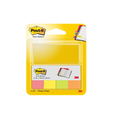 Haftmarker Post-It 670-4B 20x38mm ultra. Ultrafarben 4x50 Blatt