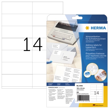 Etikett Herma 4442 105x42mm weiß Adress