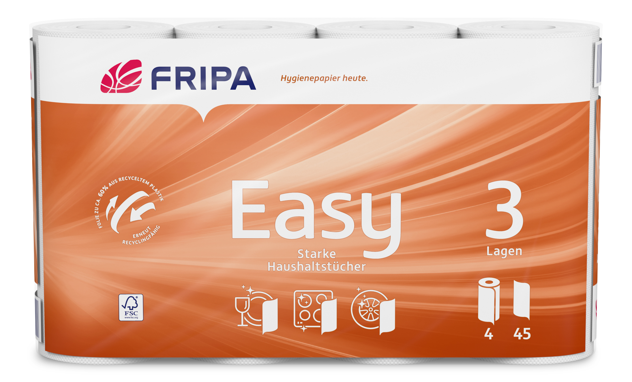 Küchenrolle Fripa 3-lagig 4x45 Blatt