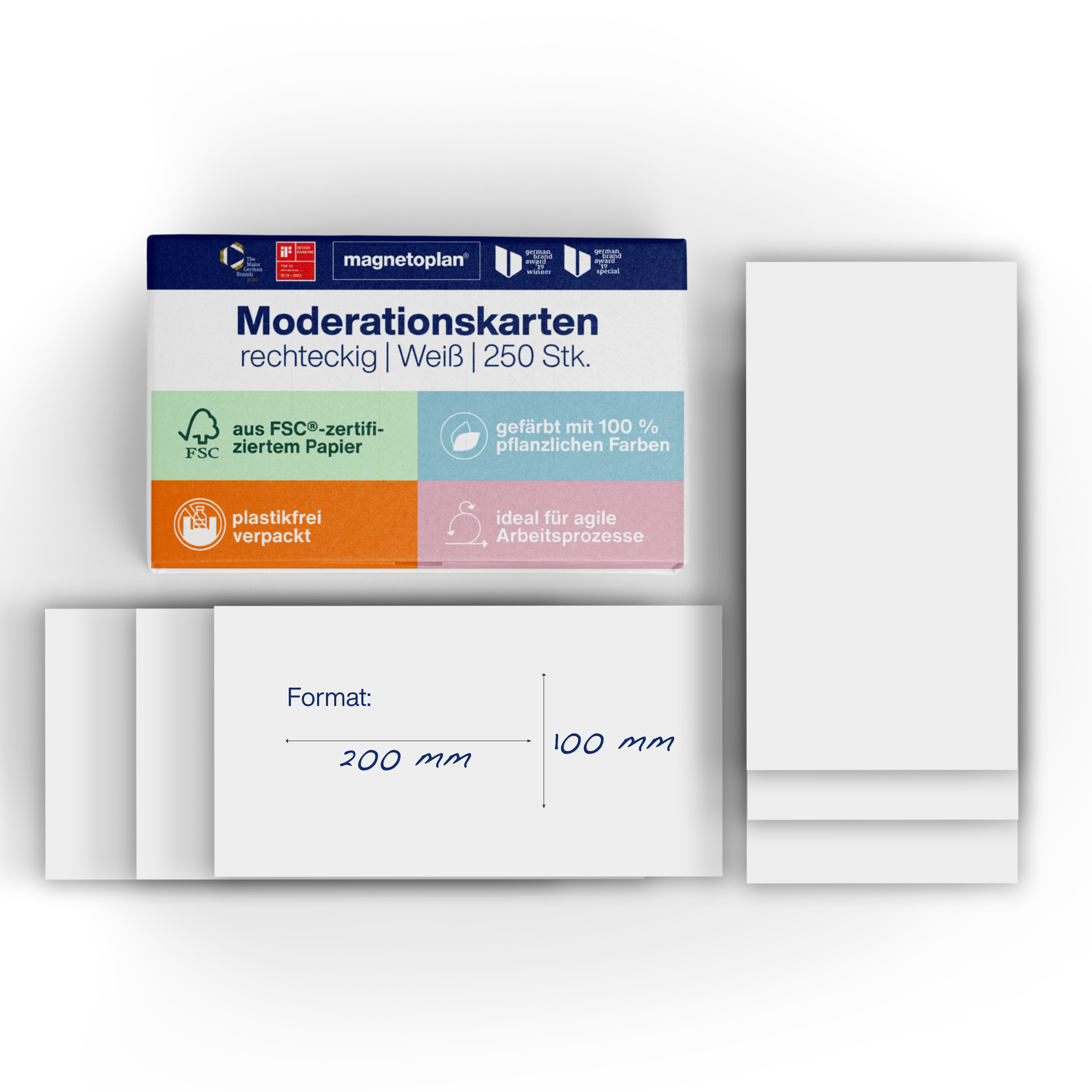 Moderationsk. Magnetop. 112501500 weiß Rechteck 200x100mm Moderationsk. Magnetop. 112501500 weiß Rechteck 200x100mm
