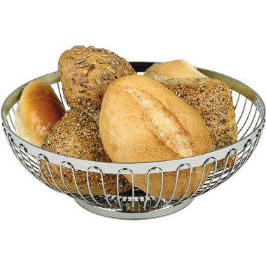 Brot- und Obstkorb rund 25,5x9,5cm edelstahl, spülmaschinenfest, stapelbar