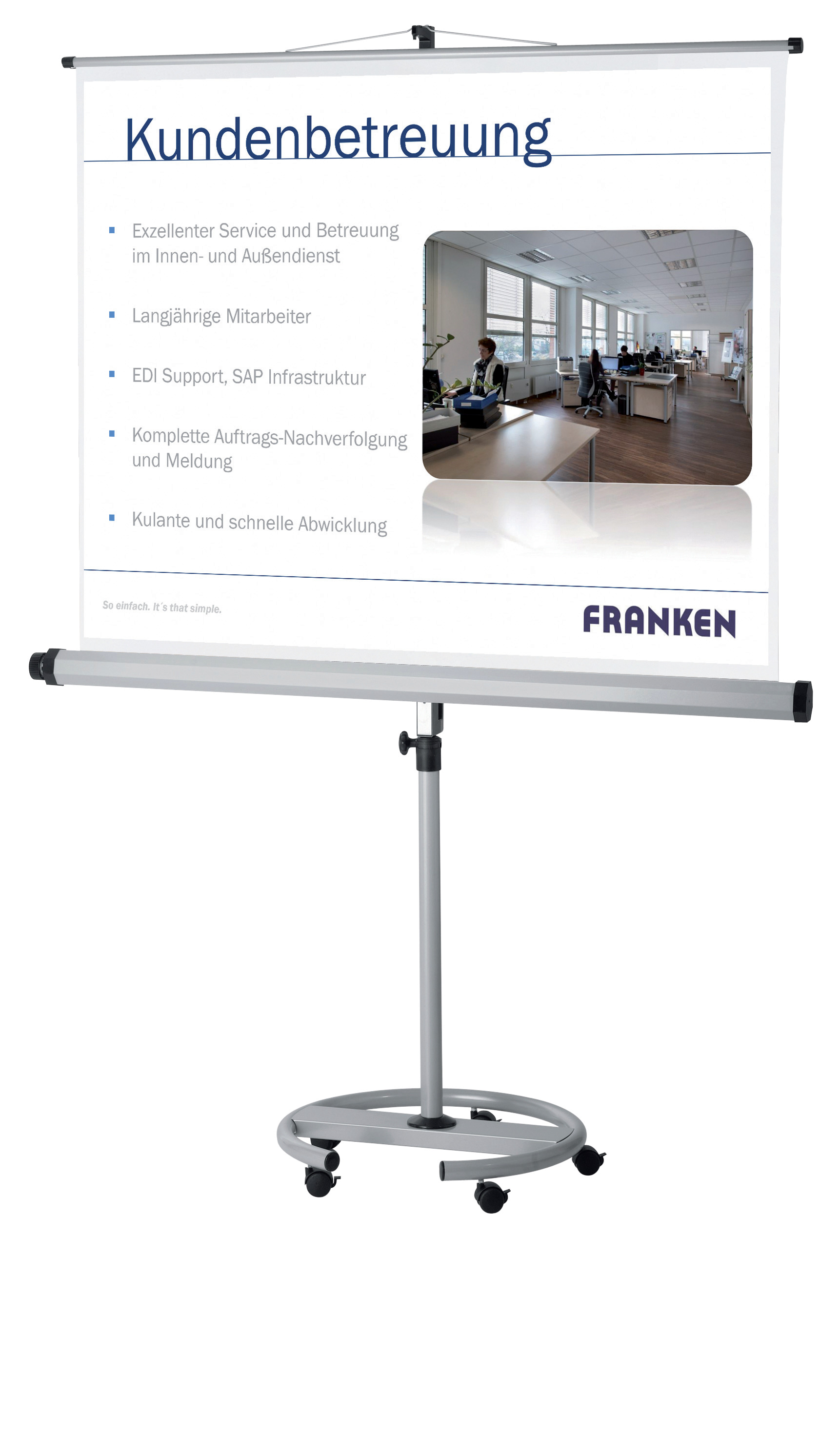 Stativleinwand Franken XFSL20 MobilPRO weiß 200x200cm