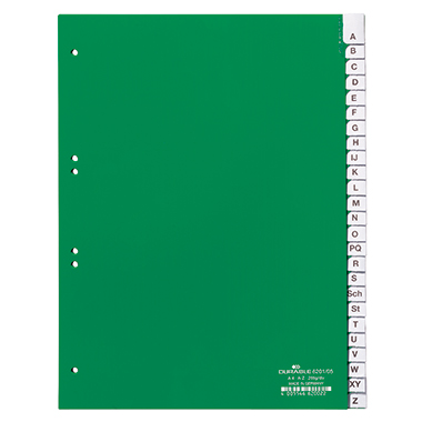 Register DURABLE 6201 A4 A-Z 25-teilig Kunststoff grün