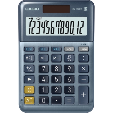 Tischrechner CASIO MS-120EM blau 12 stellig