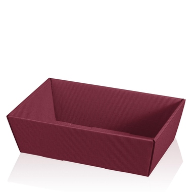 Präsentkörbe 4-eckig bordeaux mittel unten 330x190x110mm, oben 380x245x110mm