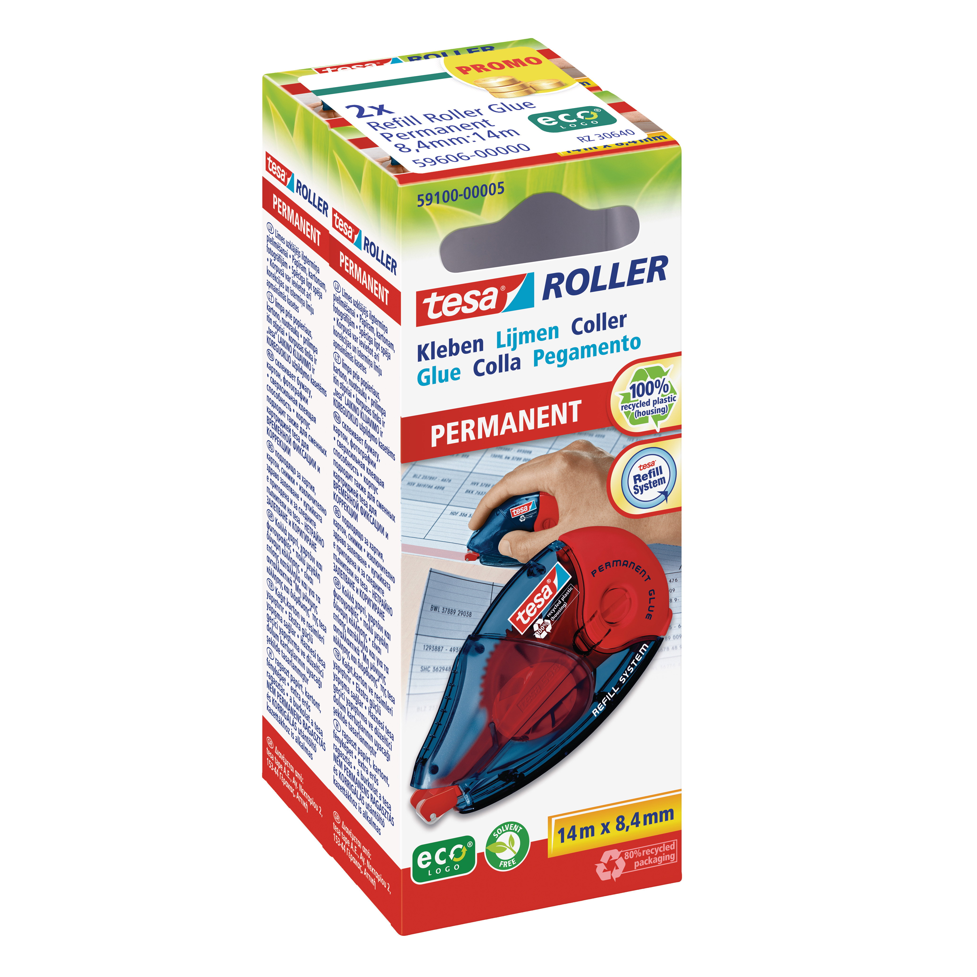 Kleberoller Tesa 59606 ecoLogo permanent 8,4mmx14M