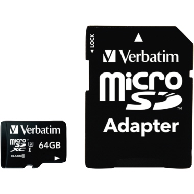 microSDXC-Card Verbatim 64GB 47042 Sd Adapter (r) 90MB/s (w) 45MB/s