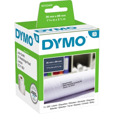 Etikett Dymo 99012 36x89mm weiß Labelwriter Adress
