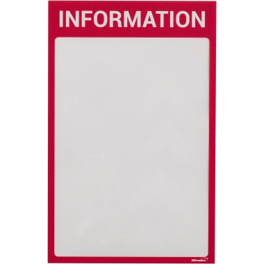 Infotasche Ultradex 8890i A4 rot magnetisch, Überschrift Information