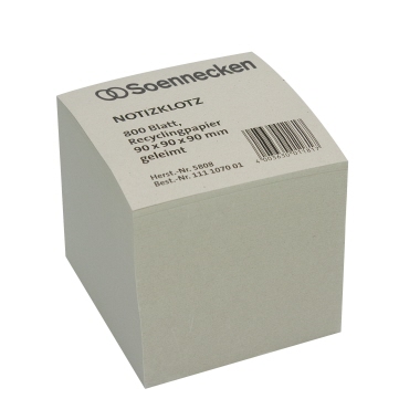 Notizzettel 9x9cm 800 Blatt grau rec. 