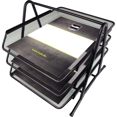 Briefablagenset Helit H25182 schwarz Ablage 3-fach Metall