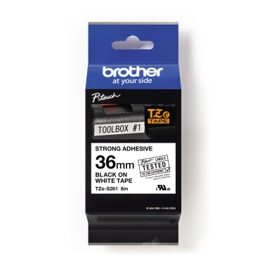 Schriftband Brother TZs-261 weiss/schwarz 36mm x 8m 