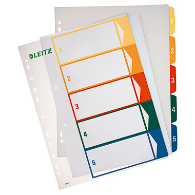 Register Leitz 1291 A4 1-5 1-5 Pc-beschriftbar, Volle Höhe