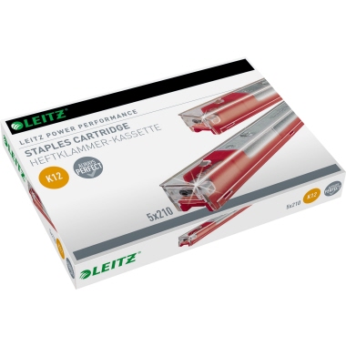 Heftklammerkassette Leitz 5594 26/12verz Rot, Inhalt 5x210 Klammern