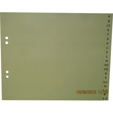 Register Papier A4 A-Z hH 20tlg. chamois Höhe 180mmx Breite 225mm,