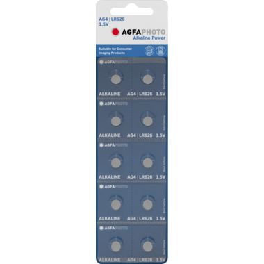 Knopfzelle AGFAPHOTO Alkaline Power Lr626, Ag4, 1.5V,Retail Blister(10-Pack)
