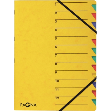 Ordnungsmappe Pagna 24131 A4 12F. gelb 12 Fächer