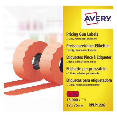 Etikettenrolle Zweckf.RPLP1226 26x12mm rot, für Auszeichner 5033600