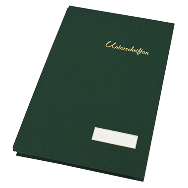 Unterschriftsmappe 20 Fächer Leinen grün 