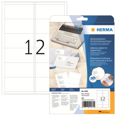 Etikett Herma 4432 94x47mm weiß Adress