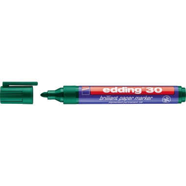 Permanentmarker Edding 30 1,5-3mm grün Pigmentmarker, Rundspitze
