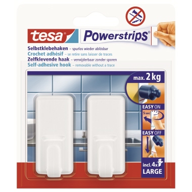 Powerstrips Tesa 58010 Haken weiß Inhalt: 2 Und 4 Strips