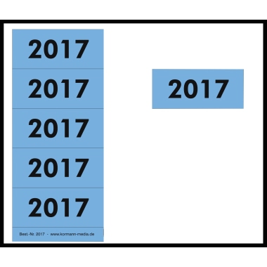 Inhaltsschilder 2017 blau 100 Stück