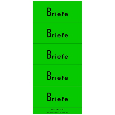 Inhaltsschilder Briefe grün 
