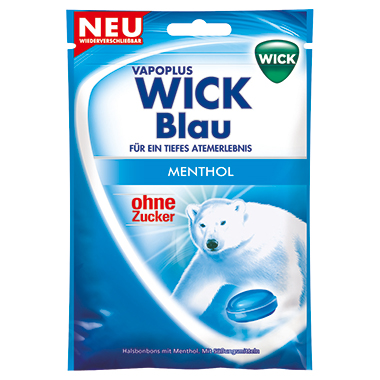 Wick blau Bonbons ohne Zucker 72g 