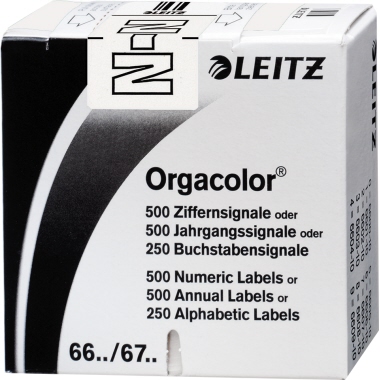 Buchstabensignale Leitz 6623/1 N weiß 