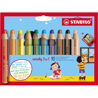 Farbstift Stabilo Woody 880 10er Etui mit Spitzer