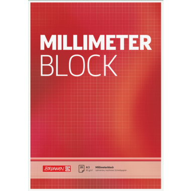 Millimeterblock Brunnen A3 80g 20Bl ws 104737001
