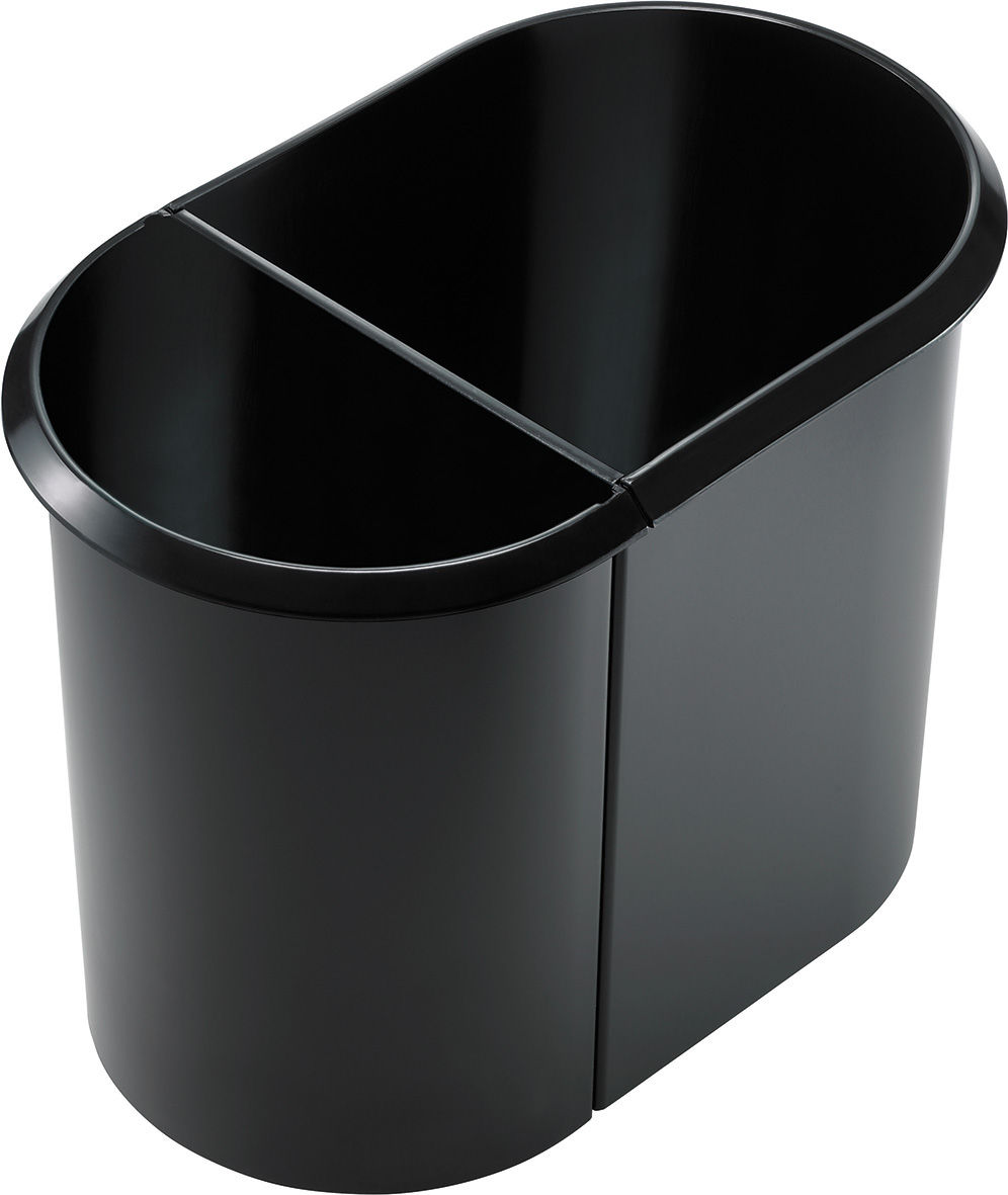 Papierkorb Helit H6103795 Duo schwarz 