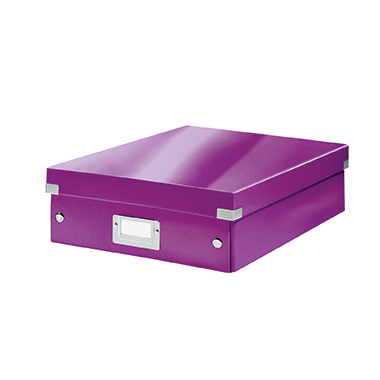 Ablagebox Leitz 6058 WOW C&S viola Click & Store mit Drückknöpfen, 4 Fächer
