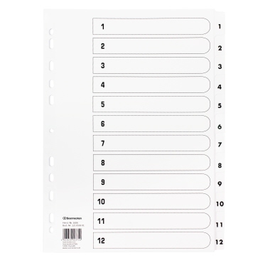 Register Soennecken Mylar 1606 weiß 1-12