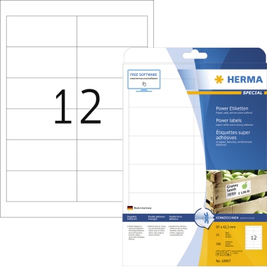 Etikett Herma 10907 96,5x42,3mm weiß Power-inkjet-, Laser- U. Kopier
