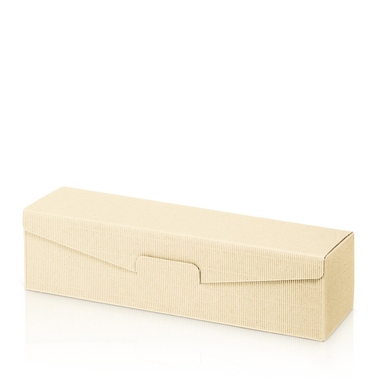 Geschenkkarton 380x95x90mm creme 1er Präsentkarton offene Welle