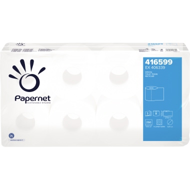 Toilettenp. Papernet Special 416599 3-Lagig weiß 250Bl. 8 Rol./Pack.