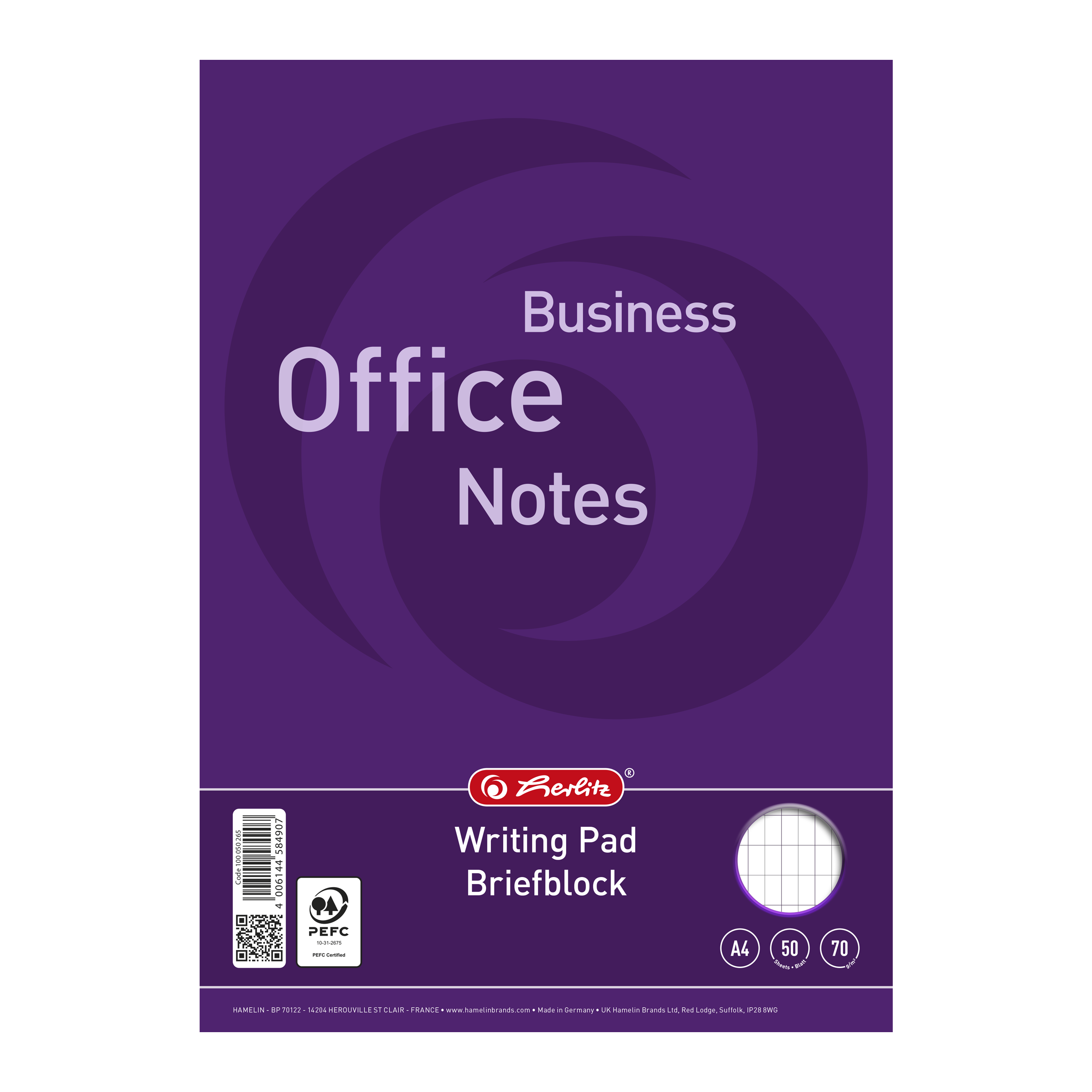 Briefblock Herlitz A4 50Bl. 70g rautiert 